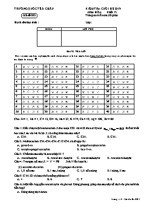 Đề kiểm tra cuối hè môn Hóa học Lớp 12 năm 2019 - Mã đề 003 - Trường Quốc tế Á Châu